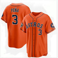 Houston Astros #3 Jeremy Pe?a Orange AmberGomez 2022 World Series Home Stitched Jersey