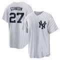 New York Yankees #27 Giancarlo Stanton White AmberGomez Home Replica Player Name Jersey
