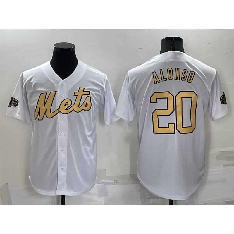 New York Mets #20 Pete Alonso White AmberGomez 2022 All Star Stitched Cool Base Jersey