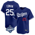 Los Angeles Dodgers #25 Tommy Edman Player Royal AmberGomez World Series Meet Limited Home Stitched Jerseys