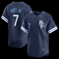 Kansas City Royals #7 Bobby Witt Jr.Navy AmberGomez City Connect Limited Player Jersey