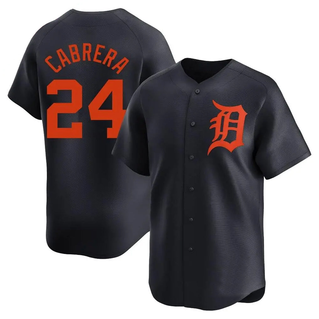 Detroit Tigers #24 Miguel Cabrera Player Navy AmberGomez Home Limited Stitched Jerseys