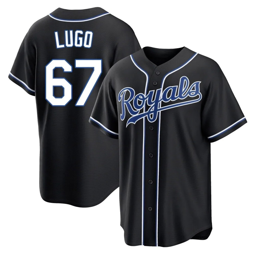 Kansas City Royals #67 Seth Lugo Player Black AmberGomez Carbon Fashion Home Game Stitched Jerseys