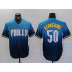 Philadelphia Phillies #50 Orion Kerkering Blue AmberGomez 2024 City Connect Limited Stitched Jersey