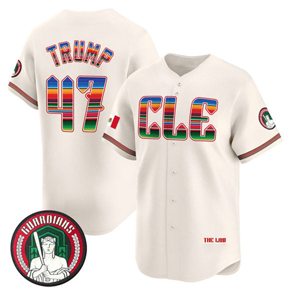 Cleveland Guardians #47 Donald Trump Cream AmberGomez Mexico Vapor Premier Limited Stitched Jersey