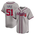 Atlanta Braves #51 Chris Sale Player Gray AmberGomez Limited Home Game Stitched Jerseys