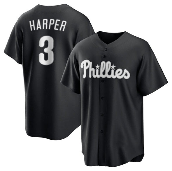 Philadelphia Phillies #3 Bryce Harper Black AmberGomez Lights Out Limited Stitched Jersey