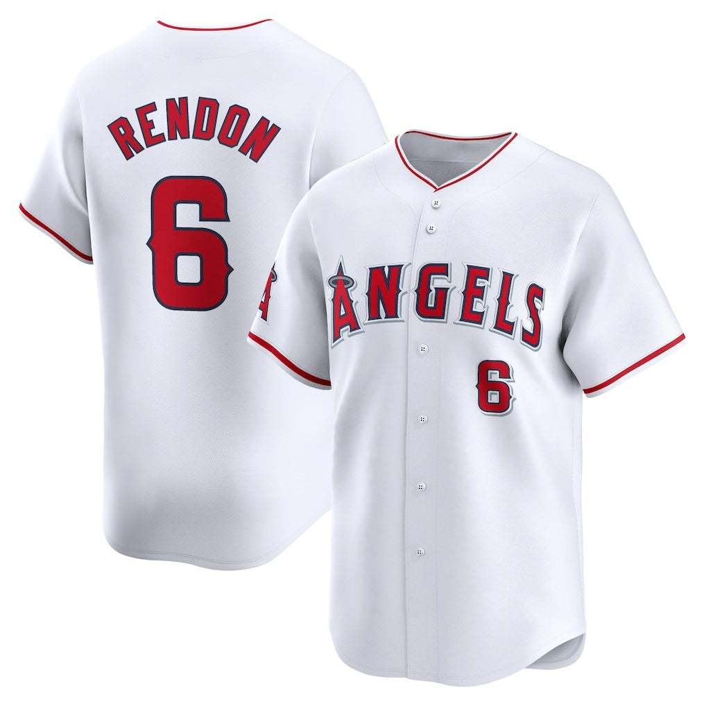Los Angeles Angels #6 Anthony Rendon White AmberGomez Home Limited Player Jersey