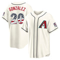 Arizona Diamondbacks #20 Luis Gonzalez Player Cream AmberGomez USA 250 Fourth of July Home Game Stitched Jerseys