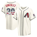 Arizona Diamondbacks #20 Luis Gonzalez Player Cream AmberGomez USA 250 Fourth of July Home Game Stitched Jerseys