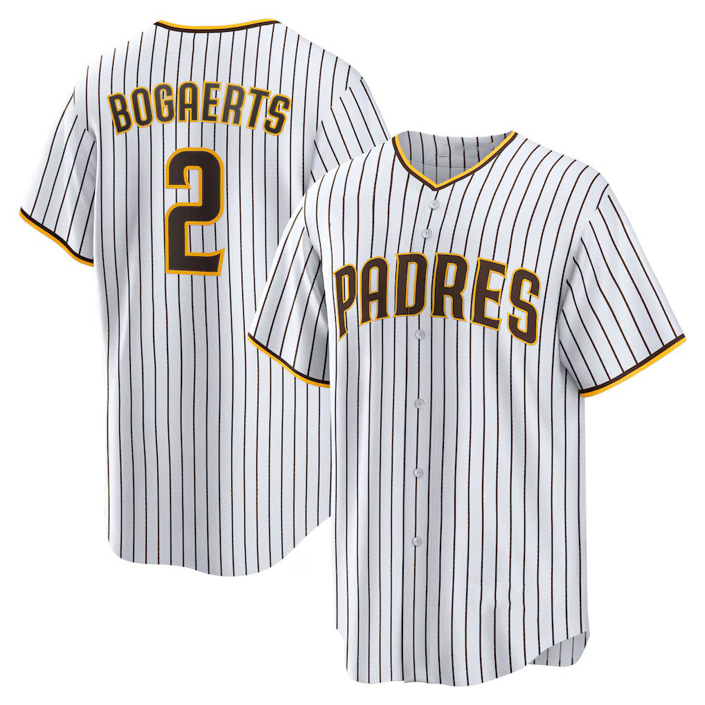 San Diego Padres #2 Xander Bogaerts White-Brown AmberGomez Home Official Replica Player Jersey