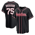 Cleveland Guardians #75 Connor Brogdon Player Black AmberGomez Fashion Out Home Game Stitched Jerseys