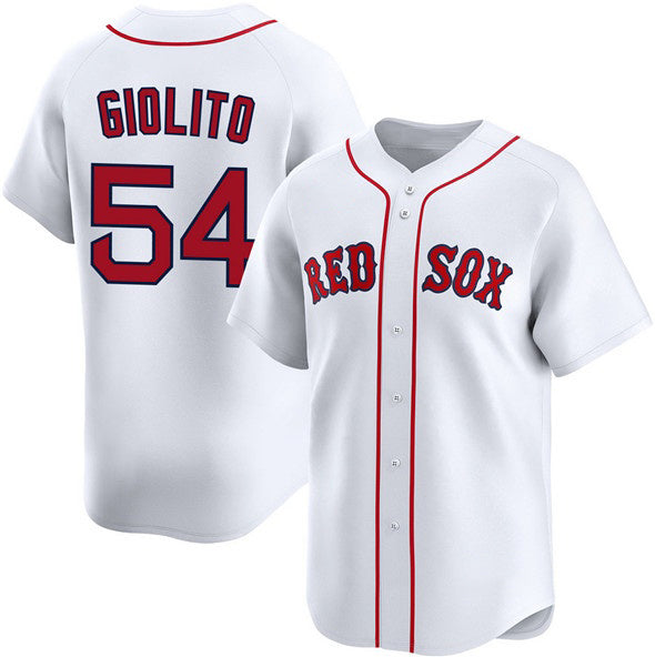 Boston Red Sox #54 Lucas Giolito White AmberGomez 2024 Home Limited Stitched Jersey