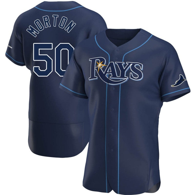 Tampa Bay Rays #50 Charlie Morton Navy AmberGomez Alternate Jersey