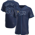 Tampa Bay Rays #50 Charlie Morton Navy AmberGomez Alternate Jersey