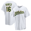 Oakland Athletics #16 Nick Kurtz White AmberGomez Home Replica Player Jersey