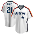 Houston Astros #21 Yainer Diaz Player White AmberGomez Cooperstown Collection T-shirt Stitched Jerseys
