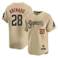 Arizona Diamondbacks #28 Nolan Arenado Player Tan AmberGomez City Connect Limited Home Game Stitched Jerseys