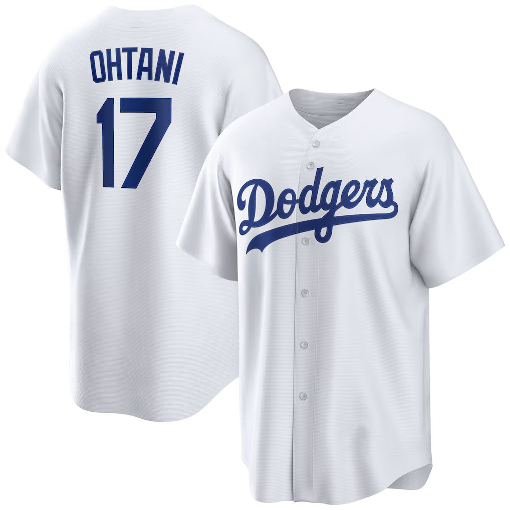 Los Angeles Dodgers #17 Shohei Ohtani White AmberGomez Home Replica Player Jersey