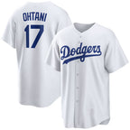 Los Angeles Dodgers #17 Shohei Ohtani White AmberGomez Home Replica Player Jersey