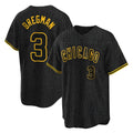 Chicago Cubs #3 Alex Bregman Player Black AmberGomez Snake Skin City Game Stitched Jerseys
