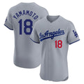 Los Angeles Dodgers #18 Yoshinobu Yamamoto Player Gray AmberGomez Limited Elite Home Stitched Jerseys