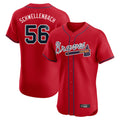 Atlanta Braves #56 Spencer Schwellenbach Player Red AmberGomez Limited Elite Home Game Stitched Jerseys