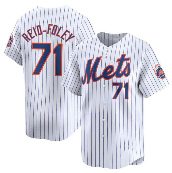 New York Mets #71 Sean Reid-Fole White AmberGomez 2024 Home Limited Stitched Jersey