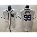 New York Yankees #99 Aaron Judge White AmberGomez Fashion Cool Base Jersey