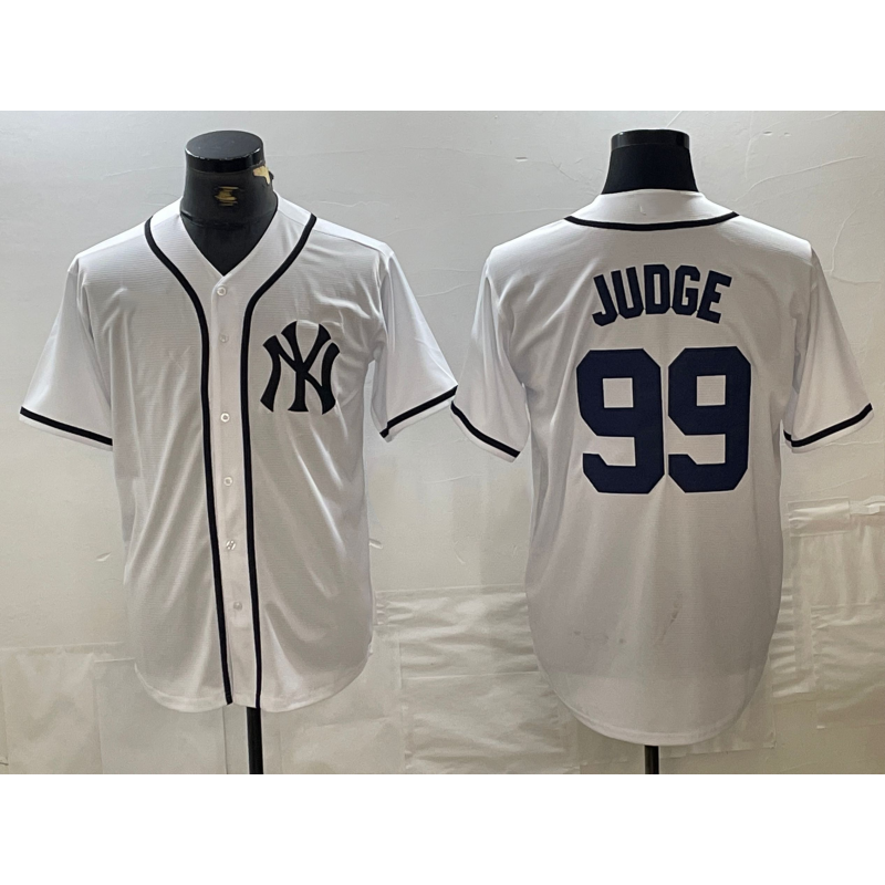 New York Yankees #99 Aaron Judge White AmberGomez Fashion Cool Base Jersey