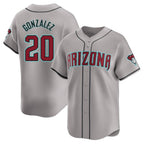 Arizona Diamondbacks #20 Luis Gonzalez Player Gray AmberGomez Road Limited Home Game Stitched Jerseys