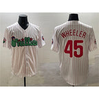 Philadelphia Phillies #45 Zack Wheeler White AmberGomez Phanatic Cool Base Stitched Jersey