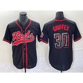 Cincinnati Reds #30 Ken Griffey Jr Black AmberGomez 2023 City Connect Cool Base Stitched Jersey