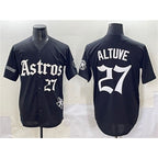 Houston Astros #27 Jose Altuve Black AmberGomez Gothic 'Houston Born Barrio Raised' Limited Stitched Jersey