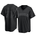 Los Angeles Angels #27 Mike Trout Player Black AmberGomez Pitch Fashion T-shirt Stitched Jerseys