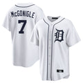Detroit Tigers #7 Kevin McGonigle Player White AmberGomez Home Game Stitched Jerseys