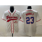 Atlanta Braves #23 Michael Harris II White AmberGomez Cool Base With Patch Stitched Jersey