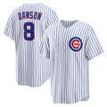 Chicago Cubs #8 Andre Dawson White AmberGomez Home Retired Player Replica Jersey