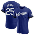 Los Angeles Dodgers #25 Tommy Edman Player Royal AmberGomez City Connect Elite Home Stitched Jerseys