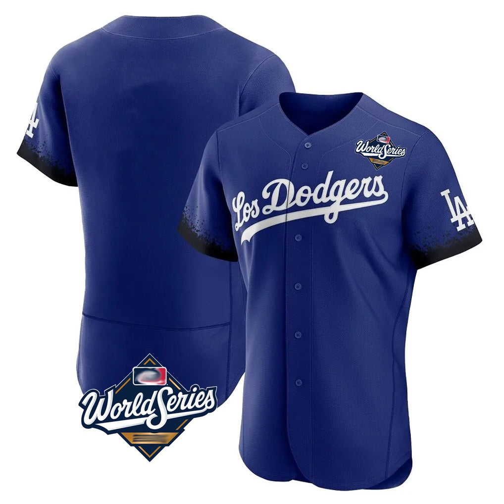 Los Angeles Dodgers Blank Player Royal AmberGomez City Connect Elite Home World Series Stitched Jerseys