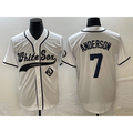 Chicago White Sox #7 Tim Anderson White AmberGomez Cool Base Stitched Jersey 2