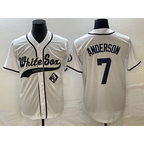 Chicago White Sox #7 Tim Anderson White AmberGomez Cool Base Stitched Jersey 2