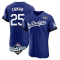 Los Angeles Dodgers #25 Tommy Edman Player Royal AmberGomez World Series City Connect Elite Home Stitched Jerseys