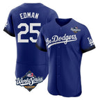 Los Angeles Dodgers #25 Tommy Edman Player Royal AmberGomez World Series City Connect Elite Home Stitched Jerseys
