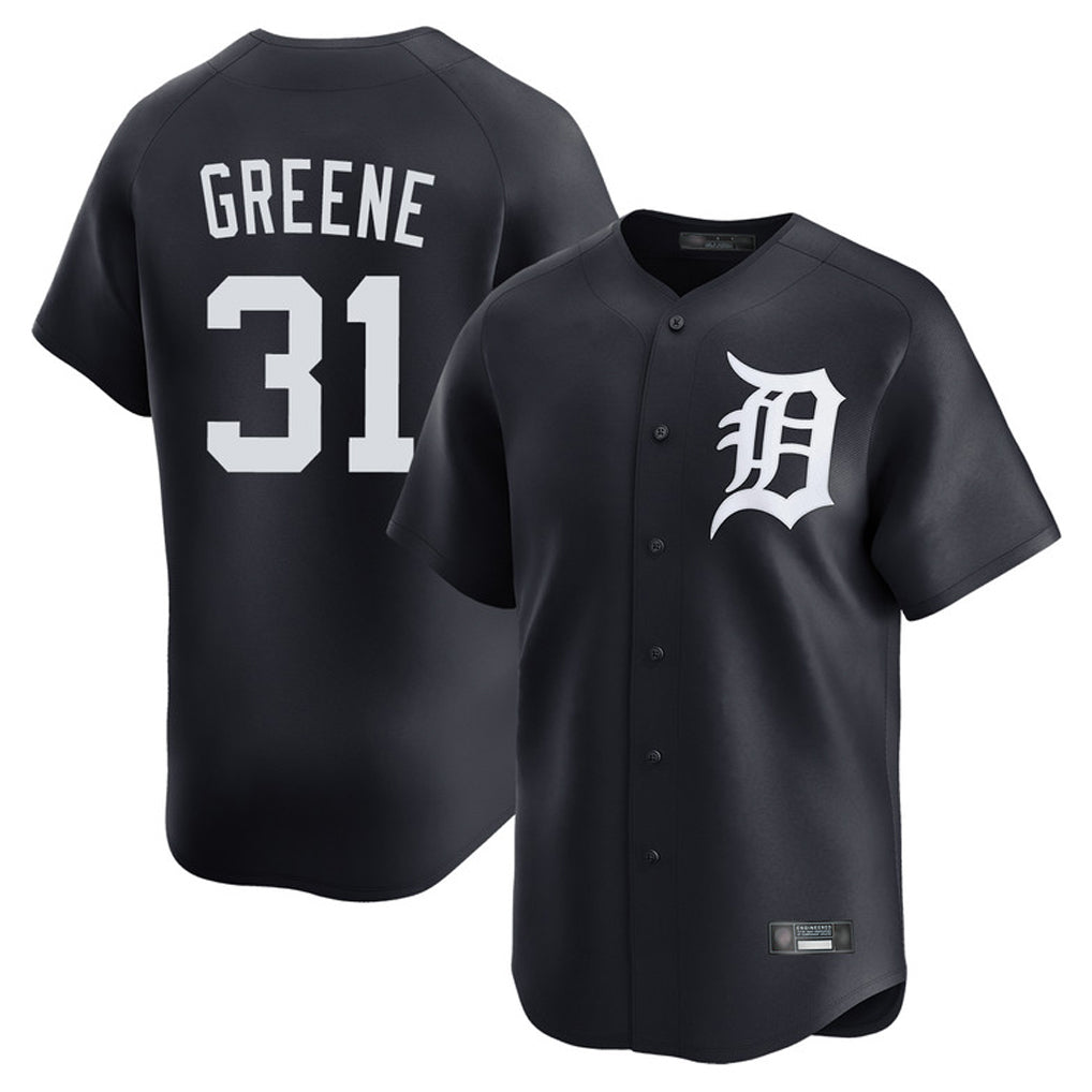 Detroit Tigers #31 Riley Greene Player Navy AmberGomez Home Limited Game Stitched Jerseys