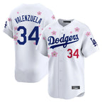 Los Angeles Dodgers #34 Fernando Valenzuela Player White AmberGomez Tokyo Series Vapor Premier Limited Stitched Jerseys