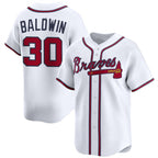 Atlanta Braves #30 Drake Baldwin White AmberGomez 2025 Home Limited Stitched Jersey