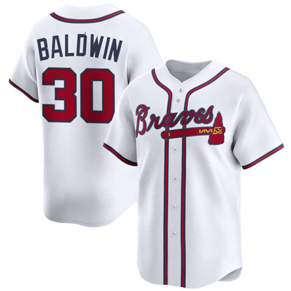Atlanta Braves #30 Drake Baldwin White AmberGomez 2025 Home Limited Stitched Jersey