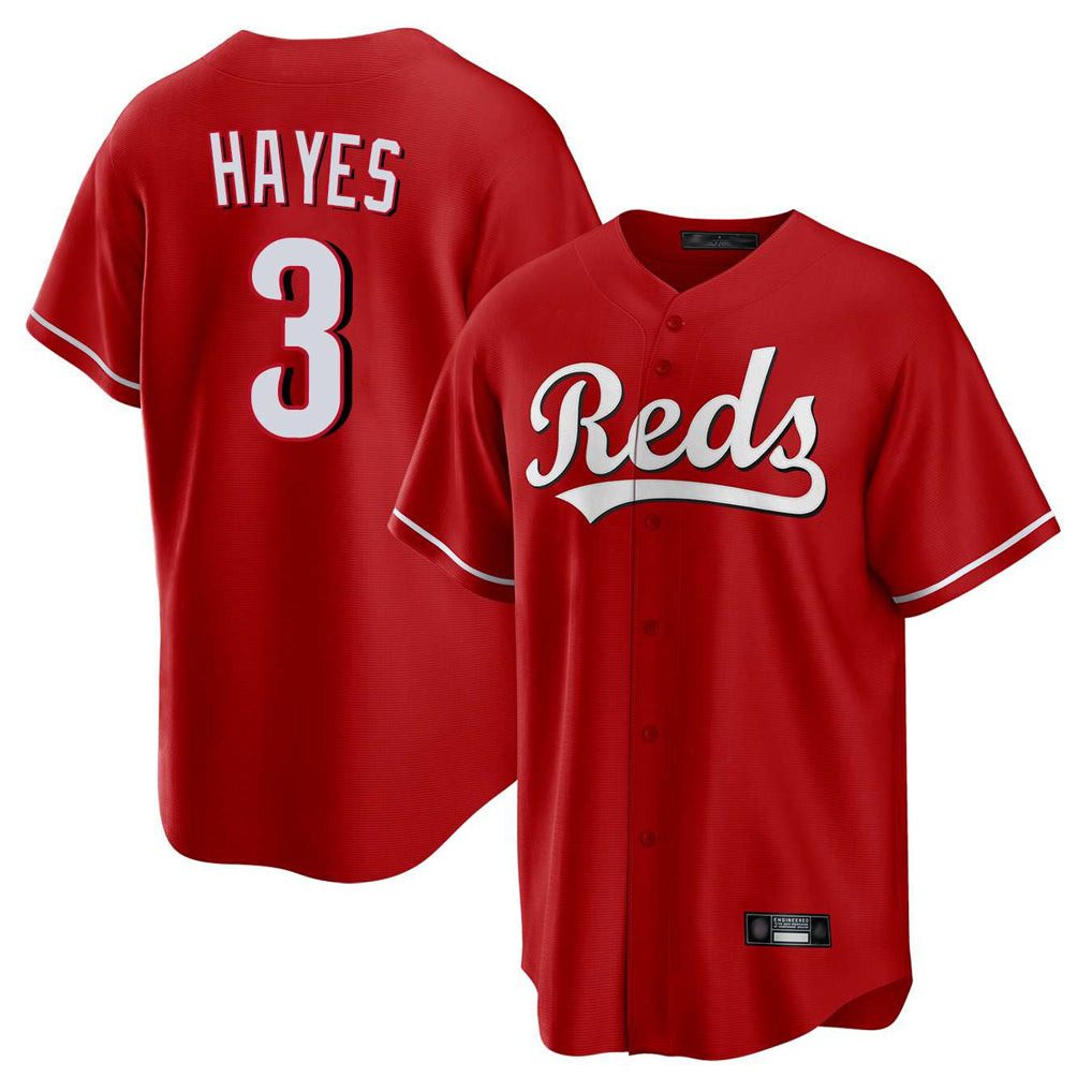 Cincinnati Reds #3 Ke'Bryan Hayes Player Red AmberGomez Home Game Stitched Jerseys