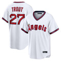 Los Angeles Angels #27 Mike Trout Player White AmberGomez T-shirt Home Game Stitched Jerseys